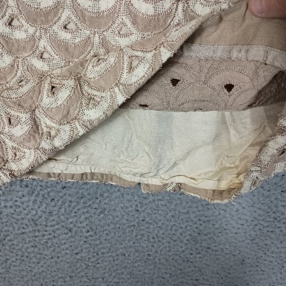 Anthropologie Floreat Sheath Dress Women's 0 Beige Babergh Tapestry Cap Sleeve - Picture 8 of 16